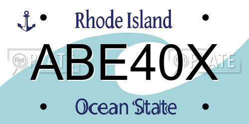 ABE40X Rhode Island License Plate