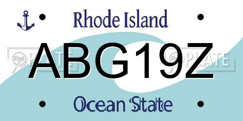 ABG19Z Rhode Island License Plate