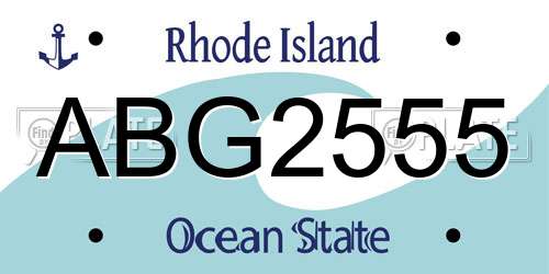 ABG2555 Rhode Island License Plate