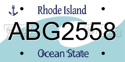 ABG2558 Rhode Island License Plate