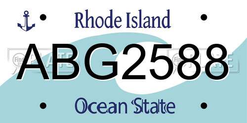 ABG2588 Rhode Island License Plate