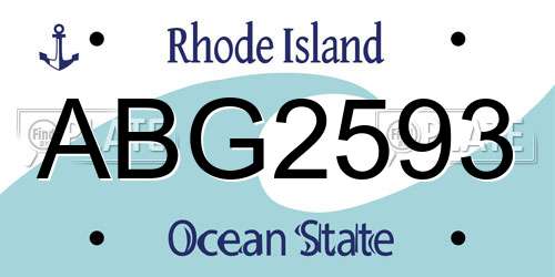ABG2593 Rhode Island License Plate