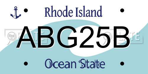 ABG25B Rhode Island License Plate