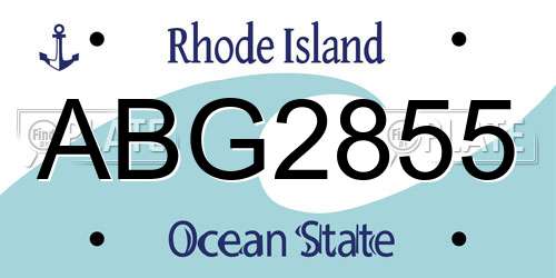 ABG2855 Rhode Island License Plate