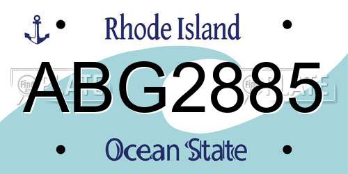 ABG2885 Rhode Island License Plate