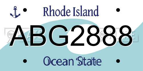 ABG2888 Rhode Island License Plate