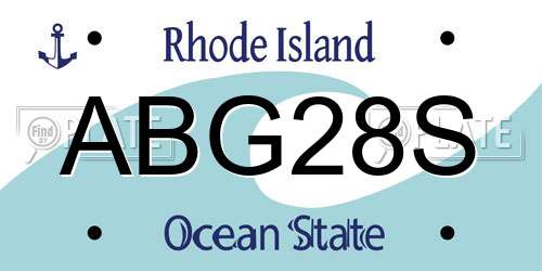 ABG28S Rhode Island License Plate