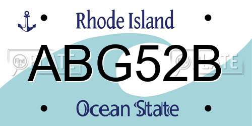 ABG52B Rhode Island License Plate