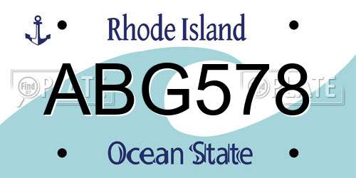 ABG578 Rhode Island License Plate