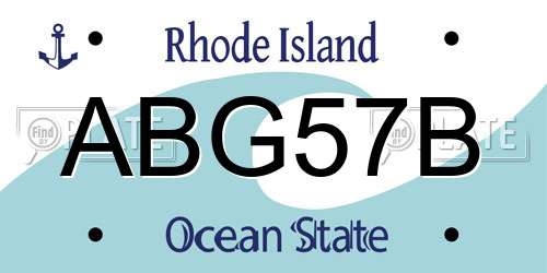 ABG57B Rhode Island License Plate