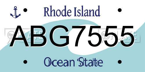 ABG7555 Rhode Island License Plate