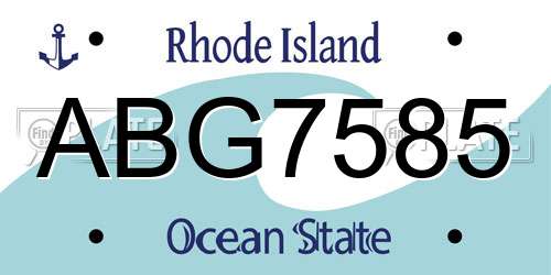 ABG7585 Rhode Island License Plate