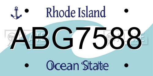 ABG7588 Rhode Island License Plate
