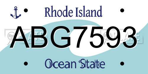 ABG7593 Rhode Island License Plate