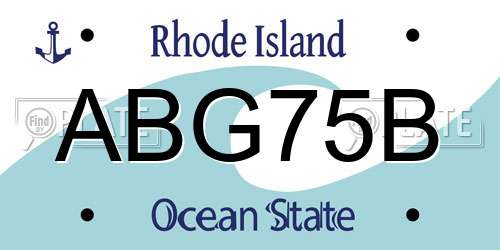 ABG75B Rhode Island License Plate