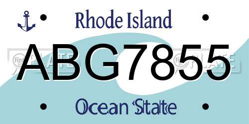 ABG7855 Rhode Island License Plate