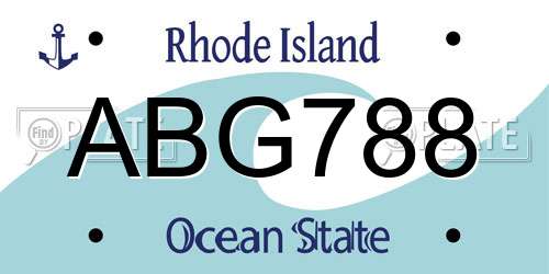 ABG788 Rhode Island License Plate