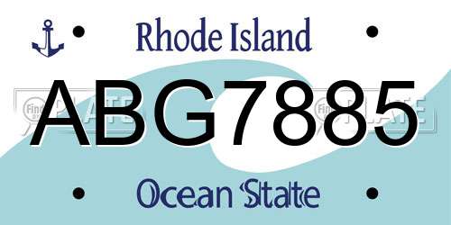 ABG7885 Rhode Island License Plate