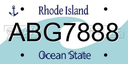 ABG7888 Rhode Island License Plate