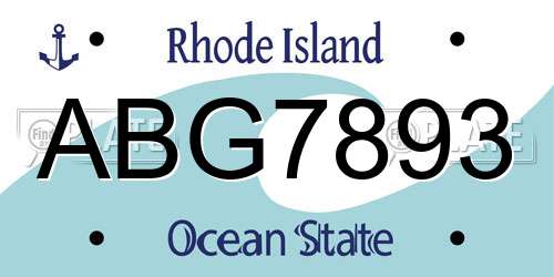 ABG7893 Rhode Island License Plate