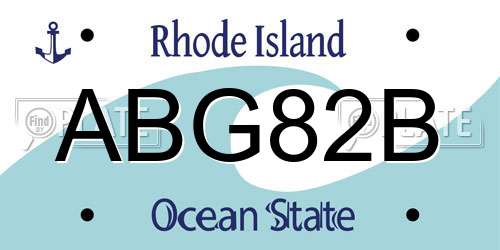 ABG82B Rhode Island License Plate