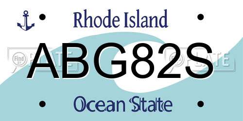 ABG82S Rhode Island License Plate