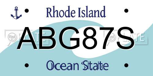 ABG87S Rhode Island License Plate
