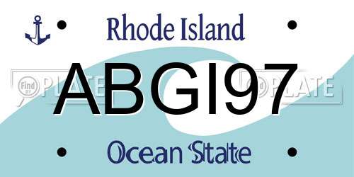 ABGI97 Rhode Island License Plate
