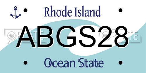 ABGS28 Rhode Island License Plate
