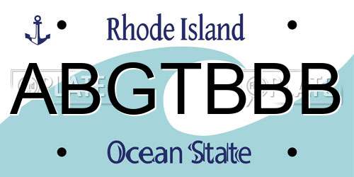 ABGTBBB Rhode Island License Plate