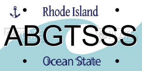 ABGTSSS Rhode Island License Plate