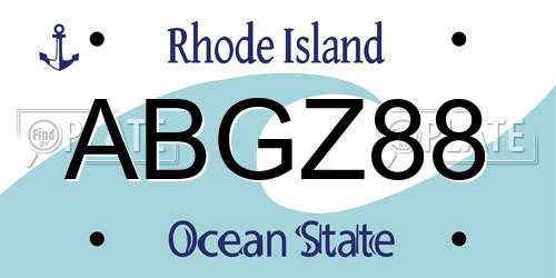 ABGZ88 Rhode Island License Plate