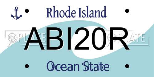 ABI20R Rhode Island License Plate