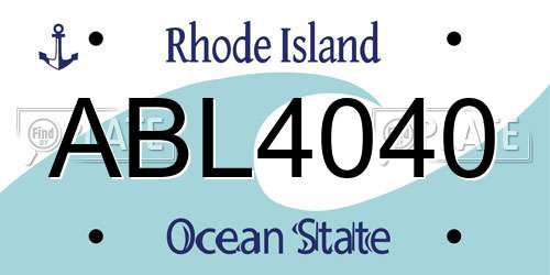 ABL4040 Rhode Island License Plate