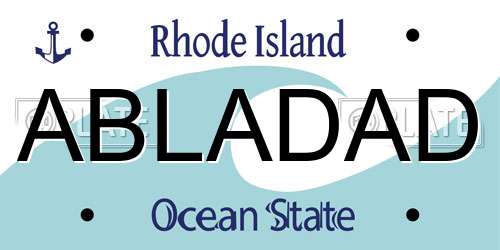 ABLADAD Rhode Island License Plate