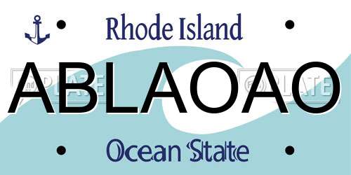 ABLAOAO Rhode Island License Plate