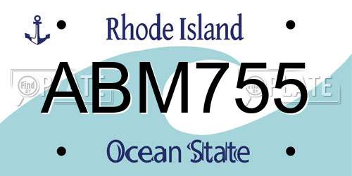 ABM755 Rhode Island License Plate