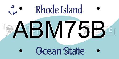 ABM75B Rhode Island License Plate