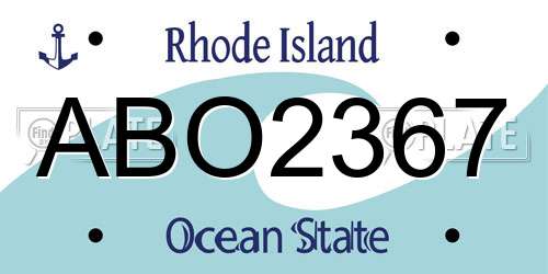 ABO2367 Rhode Island License Plate