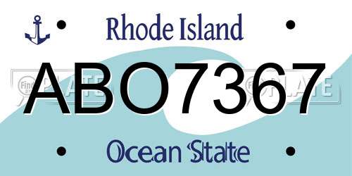 ABO7367 Rhode Island License Plate