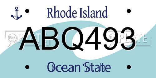 ABQ493 Rhode Island License Plate