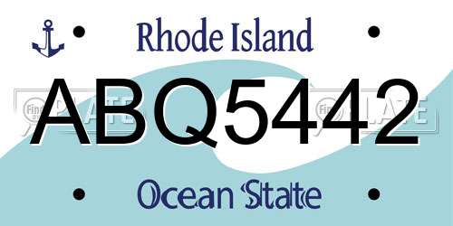 ABQ5442 Rhode Island License Plate