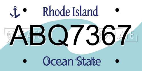 ABQ7367 Rhode Island License Plate