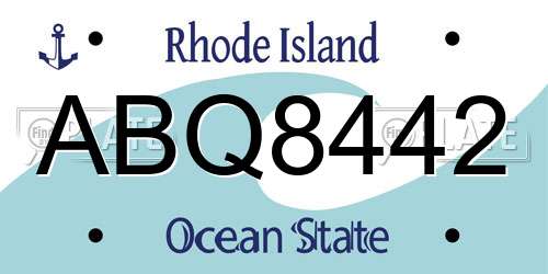 ABQ8442 Rhode Island License Plate