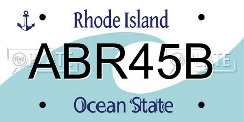 ABR45B Rhode Island License Plate