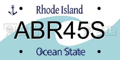 ABR45S Rhode Island License Plate