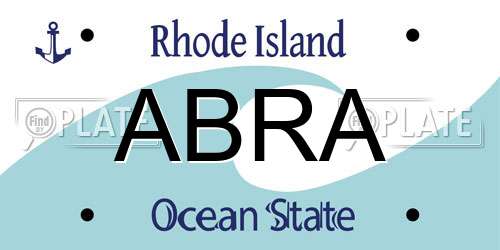 ABRA Rhode Island License Plate