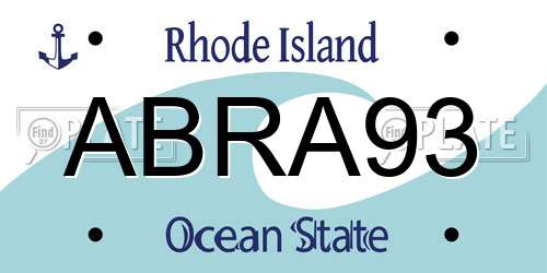 ABRA93 Rhode Island License Plate