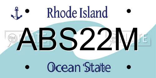 ABS22M Rhode Island License Plate