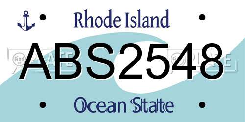 ABS2548 Rhode Island License Plate